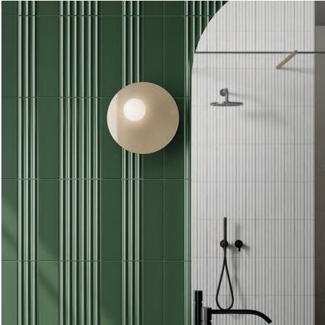 CRE-Emerald | Ceramic Tile | 100mm x 300mm x 7.8mm | Gloss Fluted