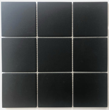 BSP Black  | Porcelain Mosaic | 100mm x 100mm | Matt R10