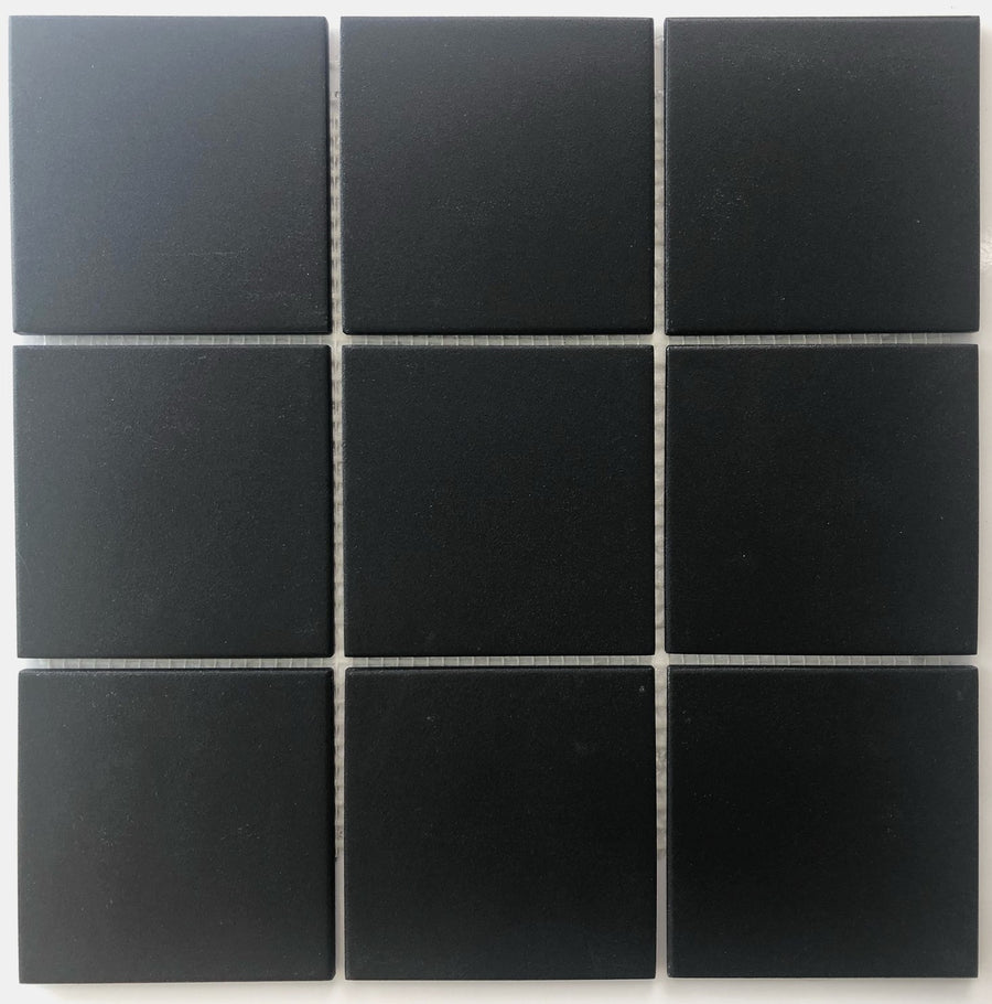 BSP Black  | Porcelain Mosaic | 100mm x 100mm | Matt R10