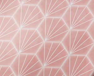 Made 4U Pink Striped | Porcelain Tile | 107mm x 124mm | Matt | Hexagon