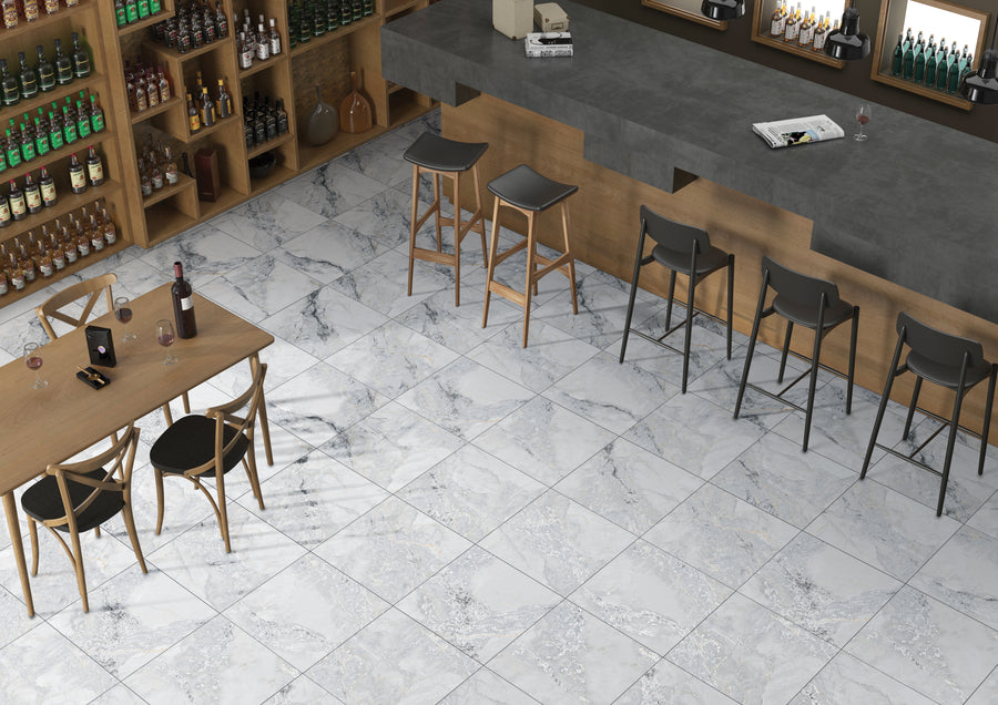 PCJ White | Porcelain Tile | 600x600x9mm | Polished