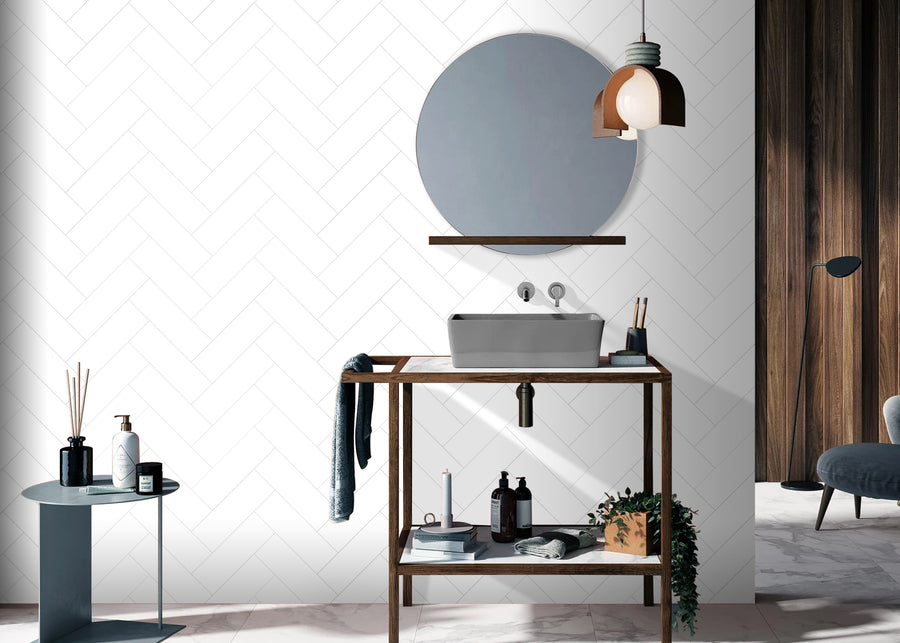 PJF White | Ceramic Tile | 100mm x 300mm x 7.8mm | Gloss