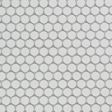 Skylah | Ceramic Tile | Penny Round Mosaic | 300mm x 300mm x 5mm mesh sheet | Gloss